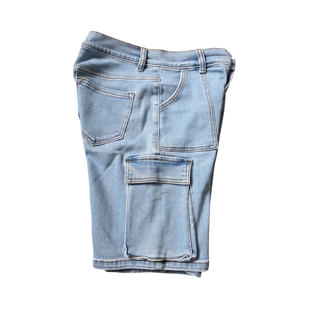 Encore Jeans Light Blue Denim Cargo Shorts - Picture 3 of 6